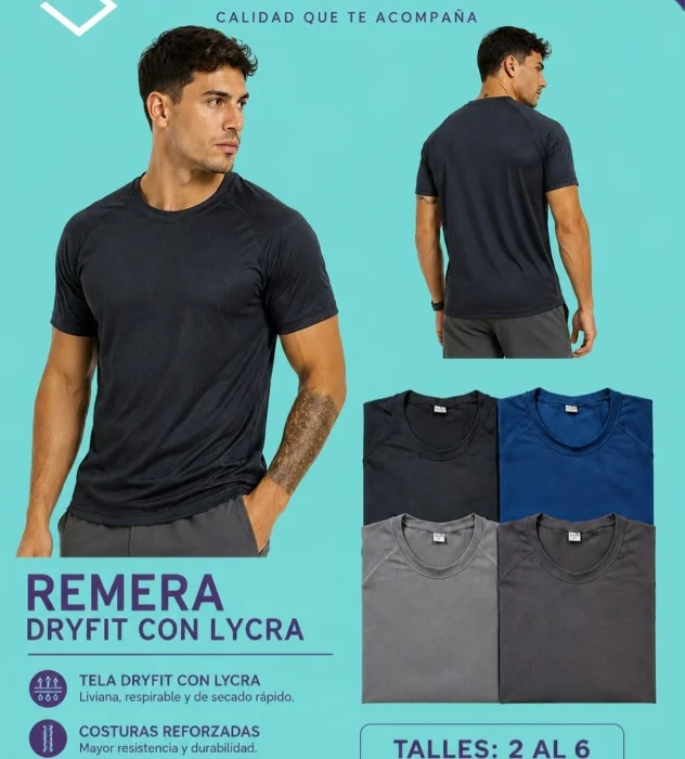 Remera Deportiva Laicra del 2 al 6 por Pedido