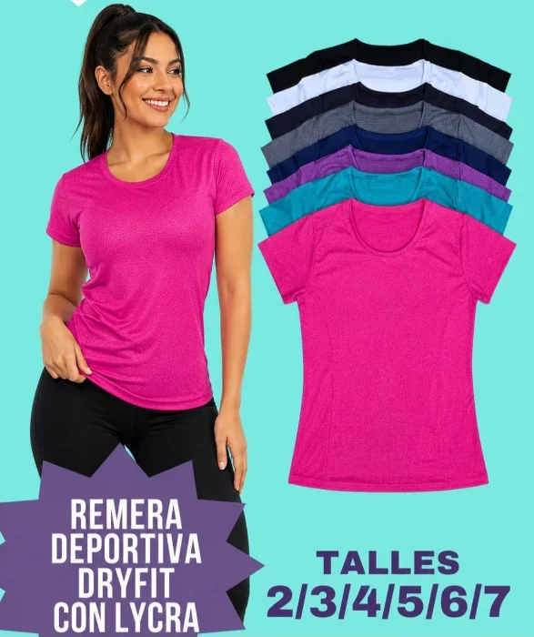 Remera  de  Portiva  Laicra del 1 al 6 por Pedido
