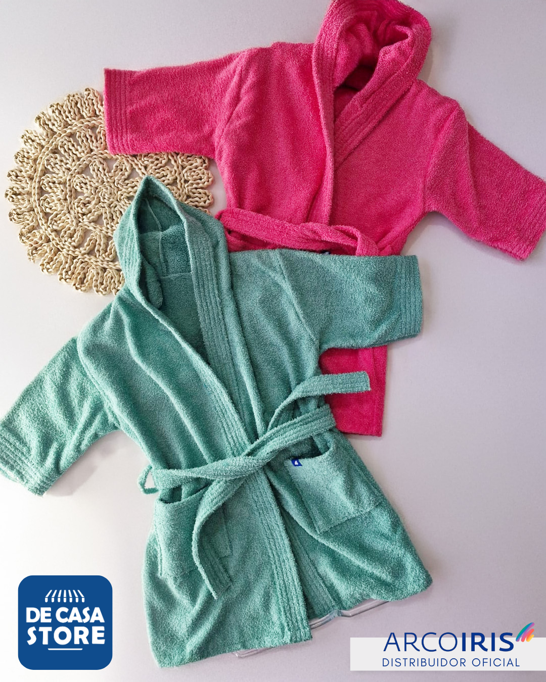 Bata de Baño Infantil Verde con Capucha | 100% Algodón | Absorvente Suave - 22.png