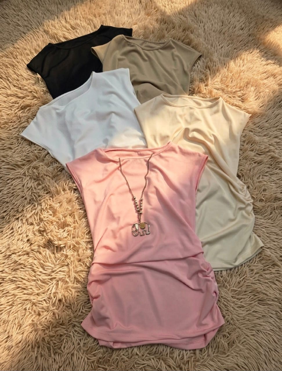 Remera Manga Japonesa con Frunce Morley Ribb Premium - Imagen 2