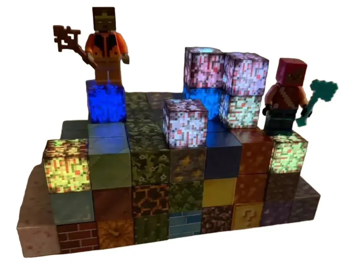 Bloques Magnéticos Luminosos Minicraft 102 Cubos+ 8 C/ Luz, 110 Total, Jugueteria - Imagen 3