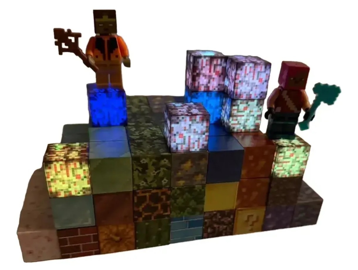 Bloques Magnéticos Luminosos Minicraft 102 Cubos+ 8 C/ Luz, 110 Total, Jugueteria - Imagen 4
