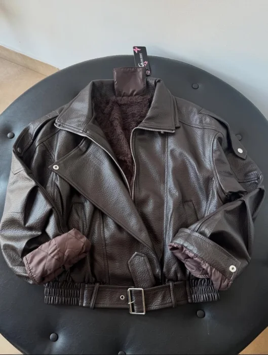 Campera Bomber con Piel