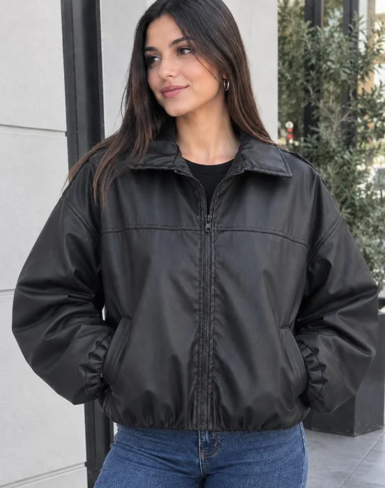 Campera Bomber Eco Cuero