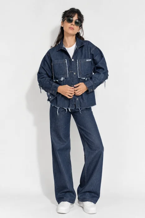 Camisaco Oversize de Jean Azul Estático