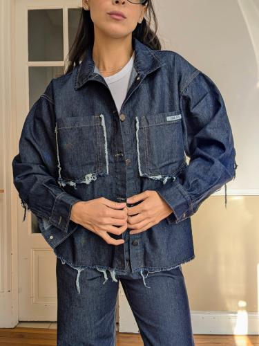Camisaco Oversize de Jean Azul Estático