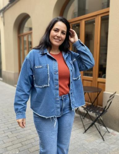 Camisaco Oversize de Jean Azul Nevado