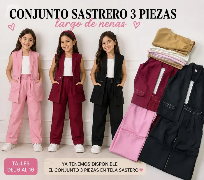 Conjunto 3 Piezas de Nena Sastrero
