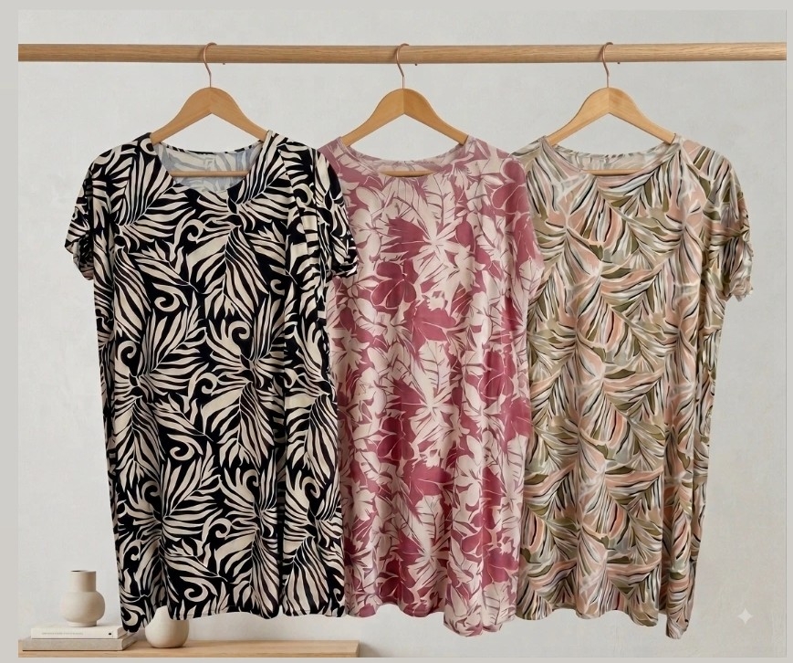 Vestido de Lino Estampado C/bolsillos - Imagen 2