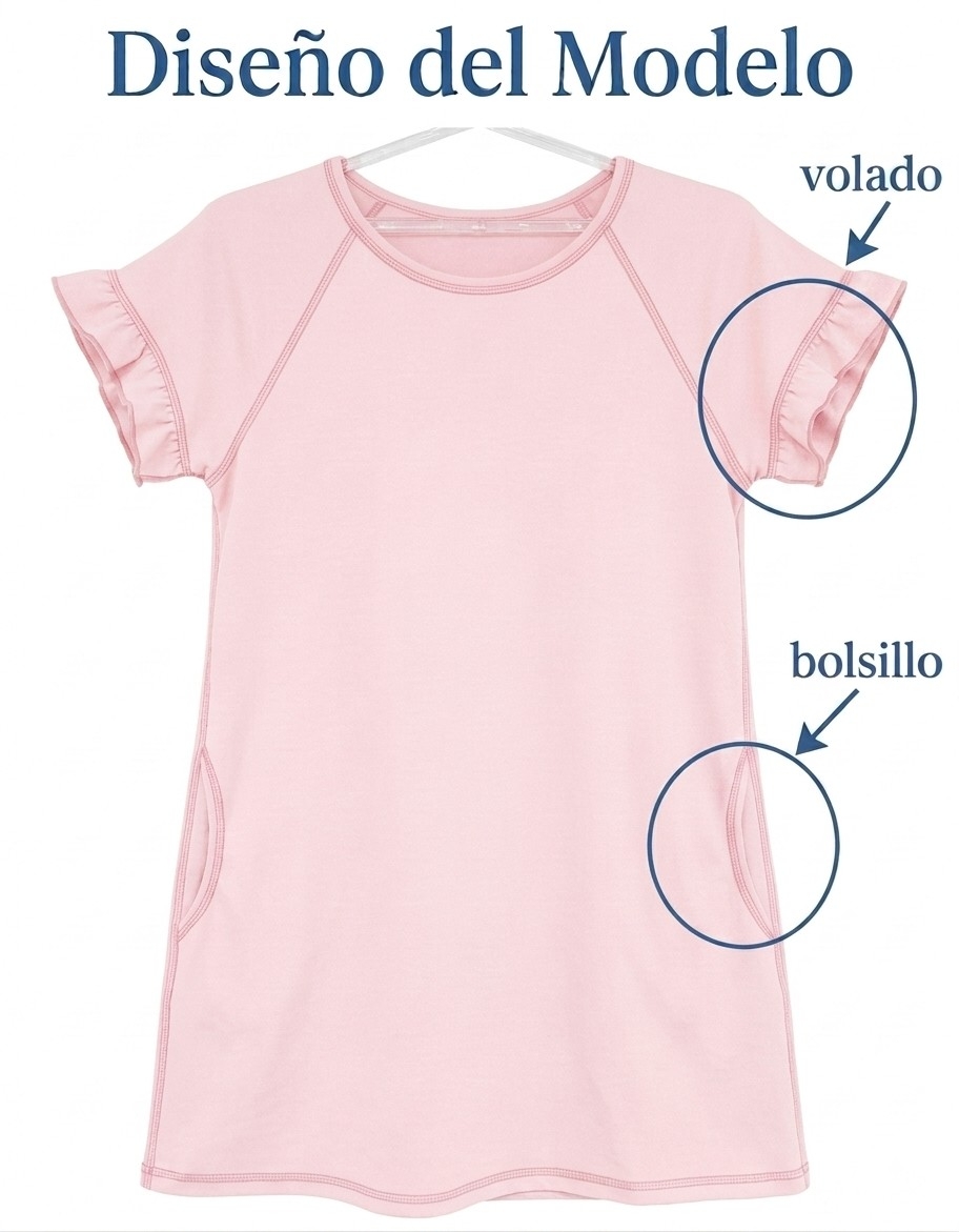 Vestido de Lino Estampado C/bolsillos - Imagen 3