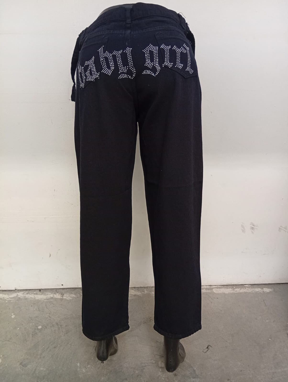 Jean Baggy Strass Baby Girl Mujer Regulador Pantalón Ancho Denim Mujer 2000's Moda - Imagen 1