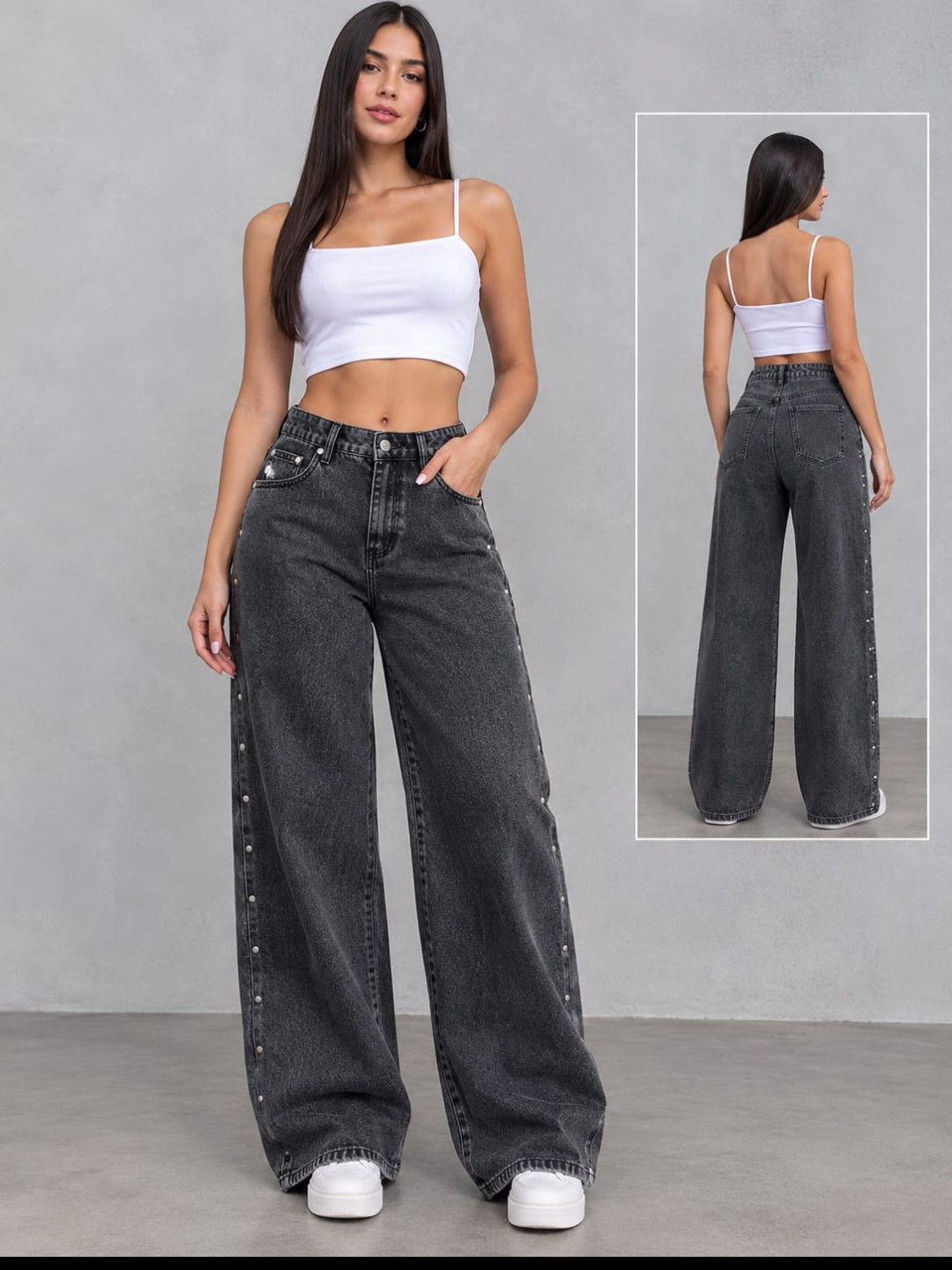 Wide Leg Rígido con /tachas - Imagen 3