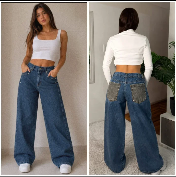 Wide Leg Rígido C/tachas