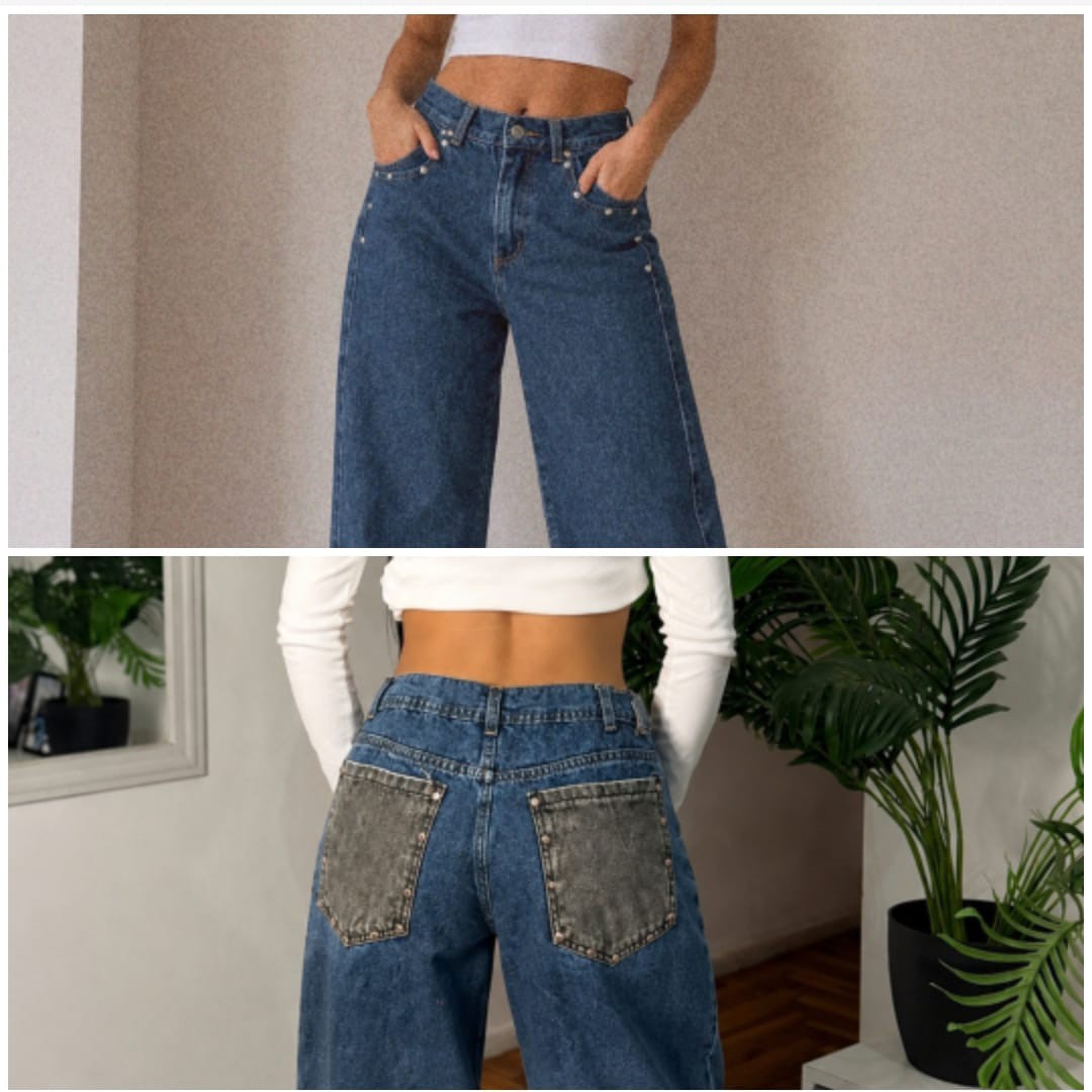 Wide Leg Rígido C/tachas - Imagen 3