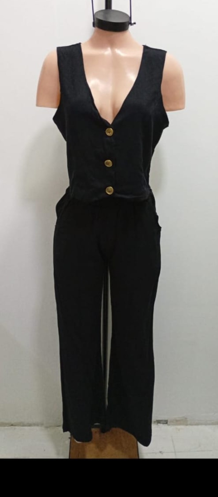 Conjunto Palazo y Chaleco de Lino Premium con Spandex para Dama Talles del 2 al 6 - Imagen 1
