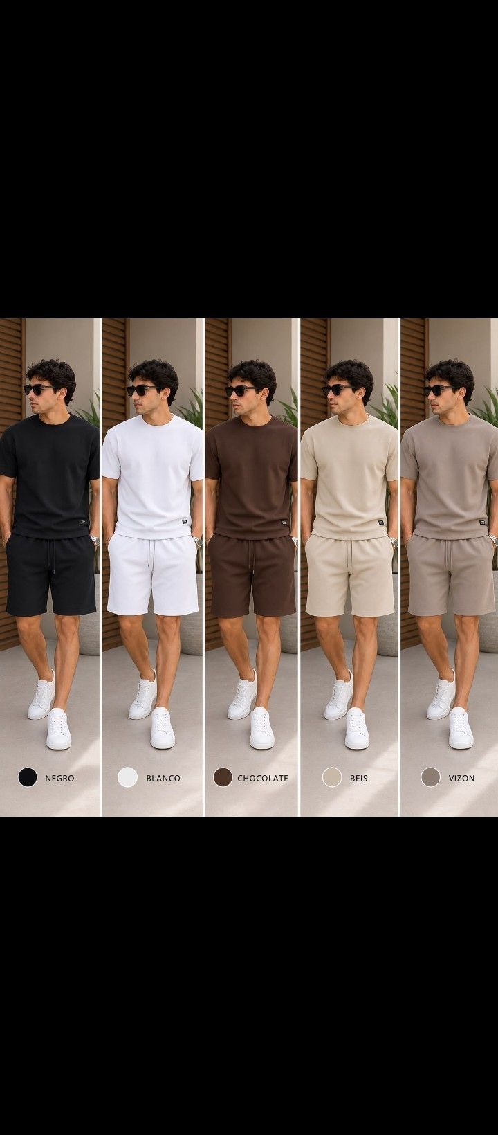 Conjunto de Wafle Short y Remera para Caballeros Talles del 2 al 5 - Imagen 1