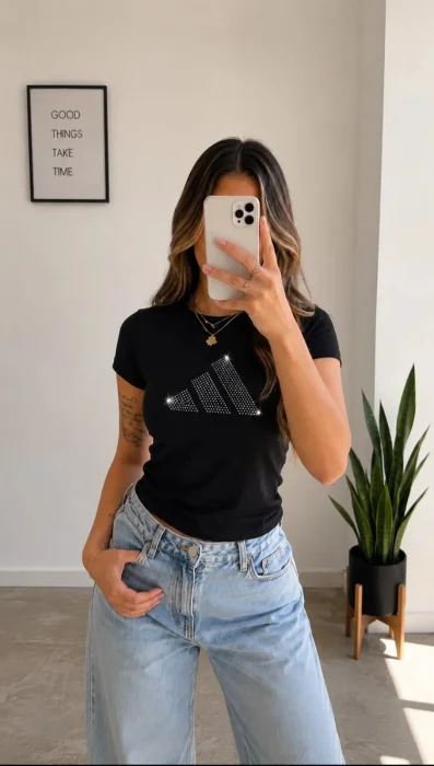 Remeras Algodón con Strass Adidaspuma/etc