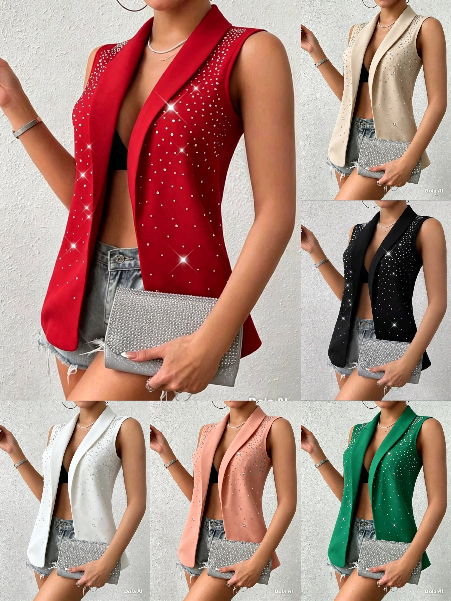 Chaleco Crep Strass - Imagen 2