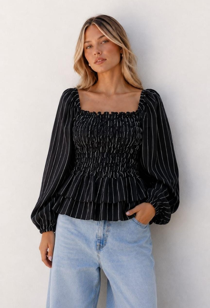 Blusa Frunce Doble Volado - Imagen 3