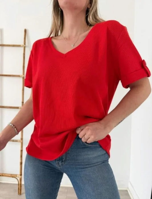 Remera Waffle Boton