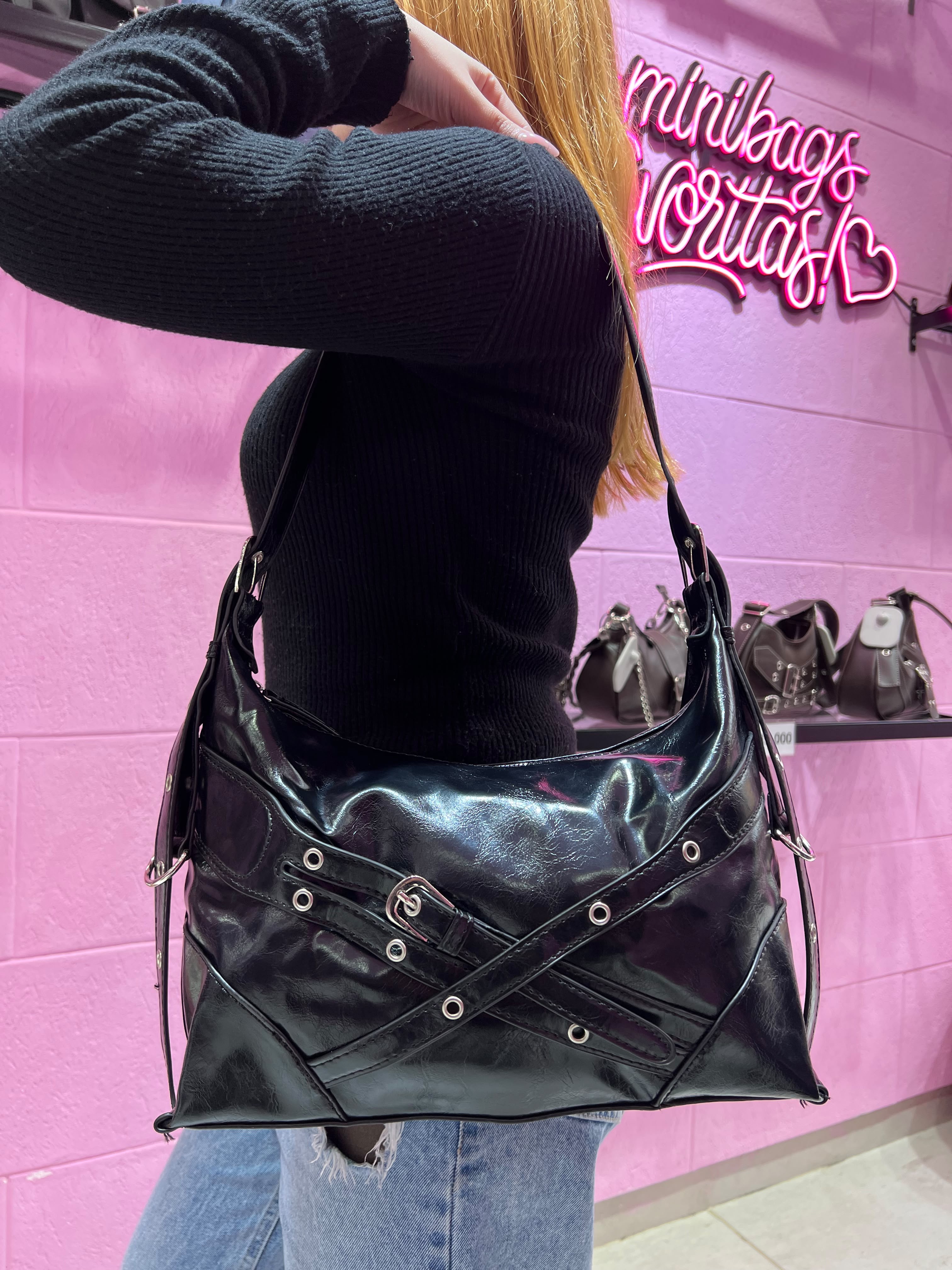 Cartera Mini Bag Baguette Eco Cuero Negra - 7817c355-6210-4148-936b-d1c8a058852d.jpeg