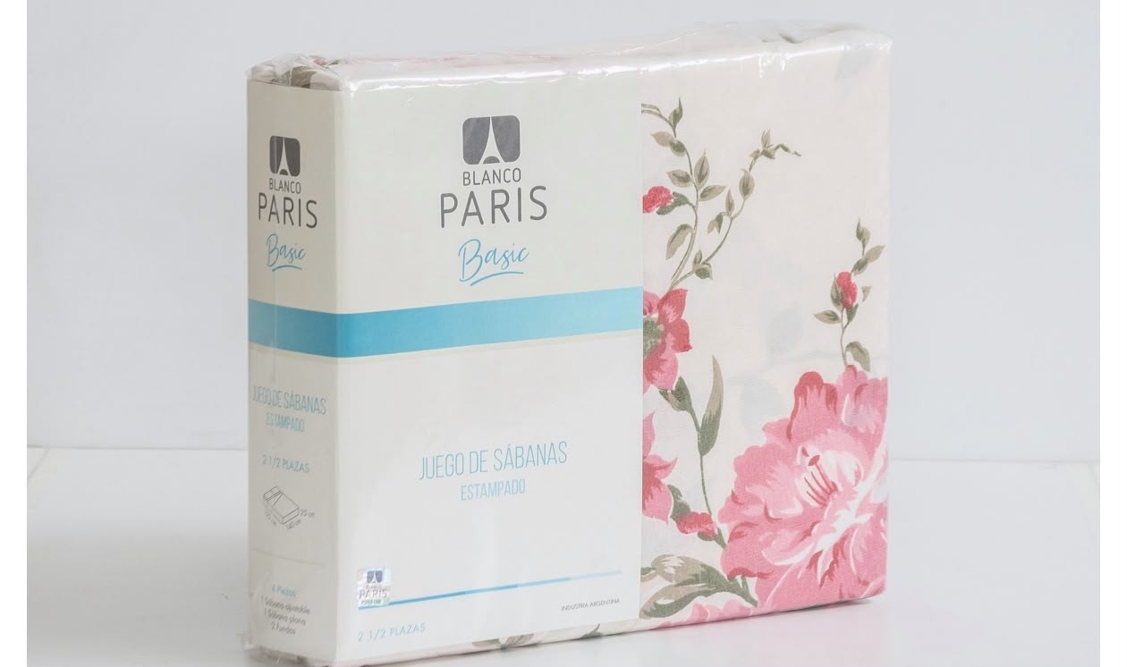 Sabanas Estampadas Blanco Paris 2 1/2 Plaza - Imagen 3