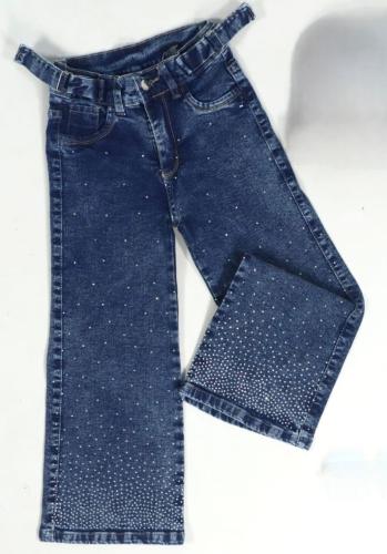 Pantalon Jean Oxford con Strass y Regulador Nena