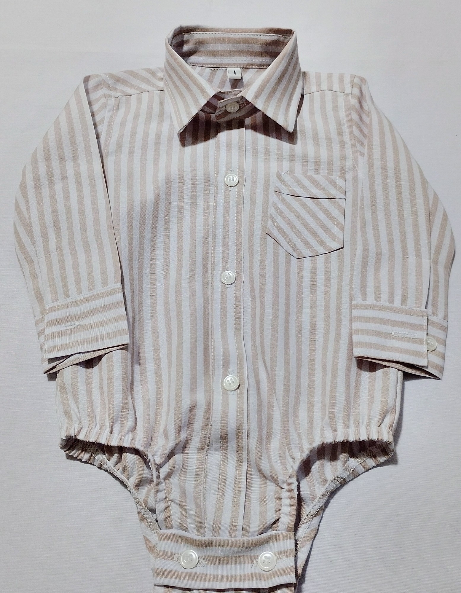 Body Camisa de Bebé Manga Larga Tela Poplin - Imagen 2