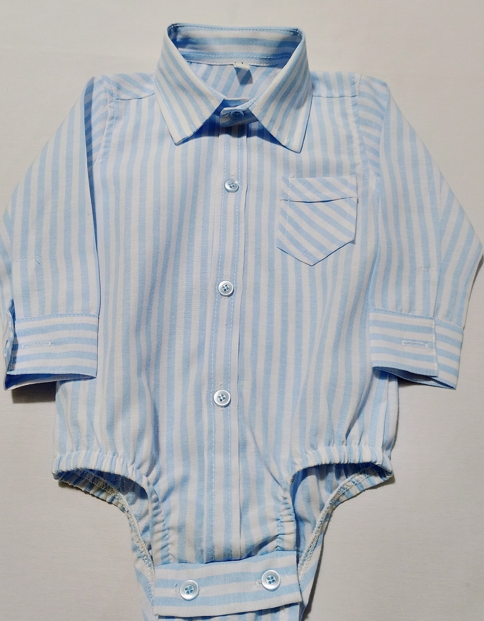 Body Camisa de Bebé Manga Larga Tela Poplin - Imagen 3