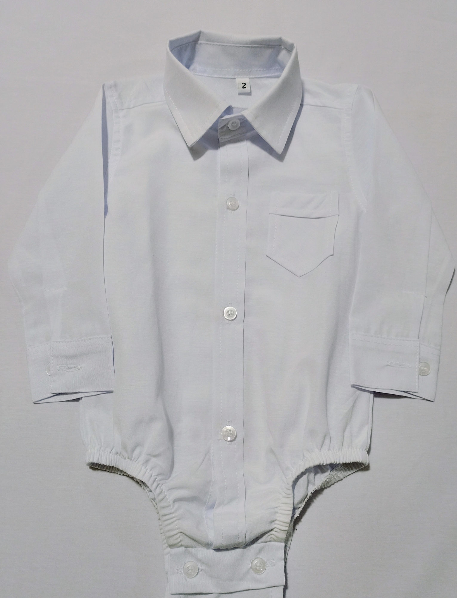 Body Camisa de Bebé Manga Larga Tela Poplin - Imagen 2