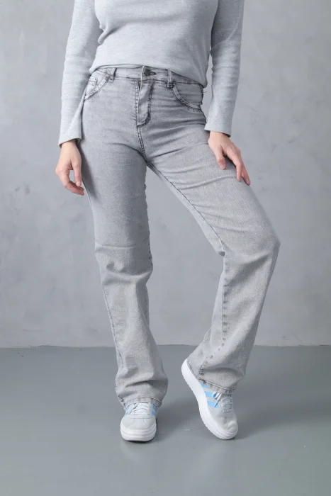 Wide Leg Gris Ceniza Elastizado! Tiro Alto