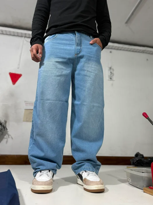 Jeans Baggy Ballon Celeste Localizado