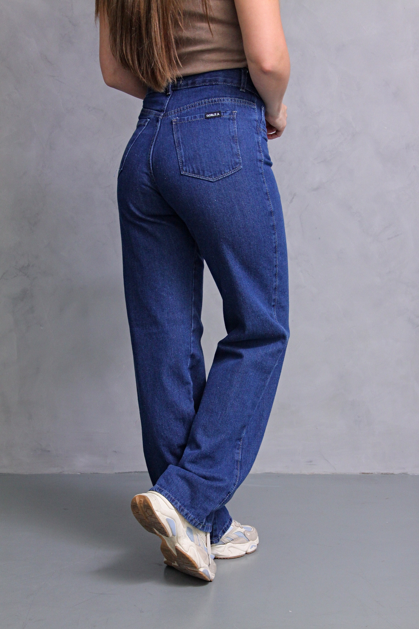 Wide Leg Azul Rigido Liso - Imagen 3