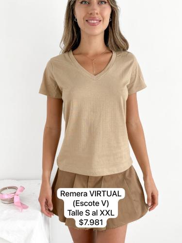 Remera Virtual (escote V) Talle S a Xxl