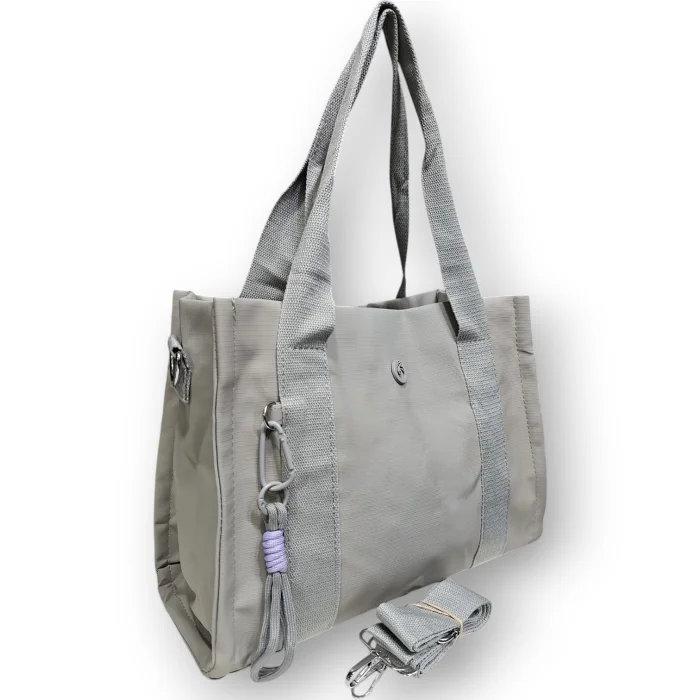Bolso Tote de Impermeable Importada/ Llavero 31×24×prof 15 Cm Aprox, Marroquineria