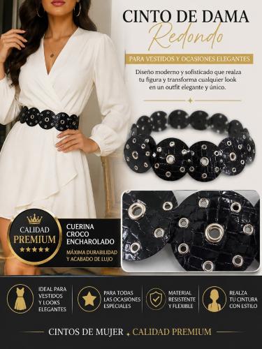 Cintos de Mujer Redondo Cuerina