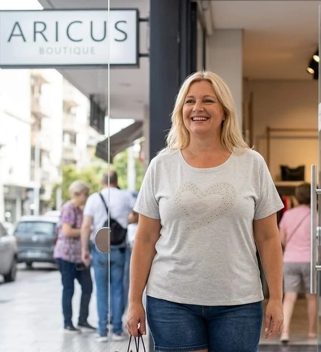 Remeras Grandes Algodón con Stras