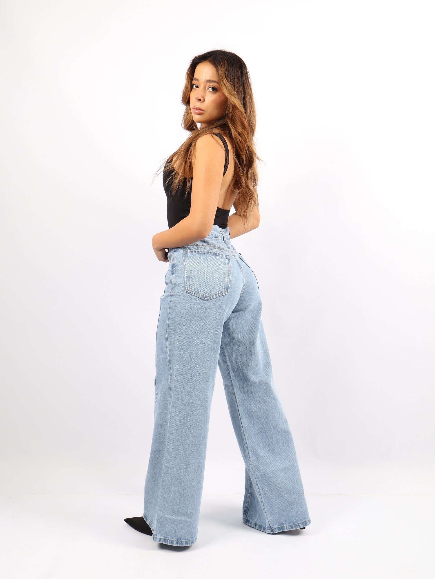 Wide Leg Celeste Recorte - Imagen 2