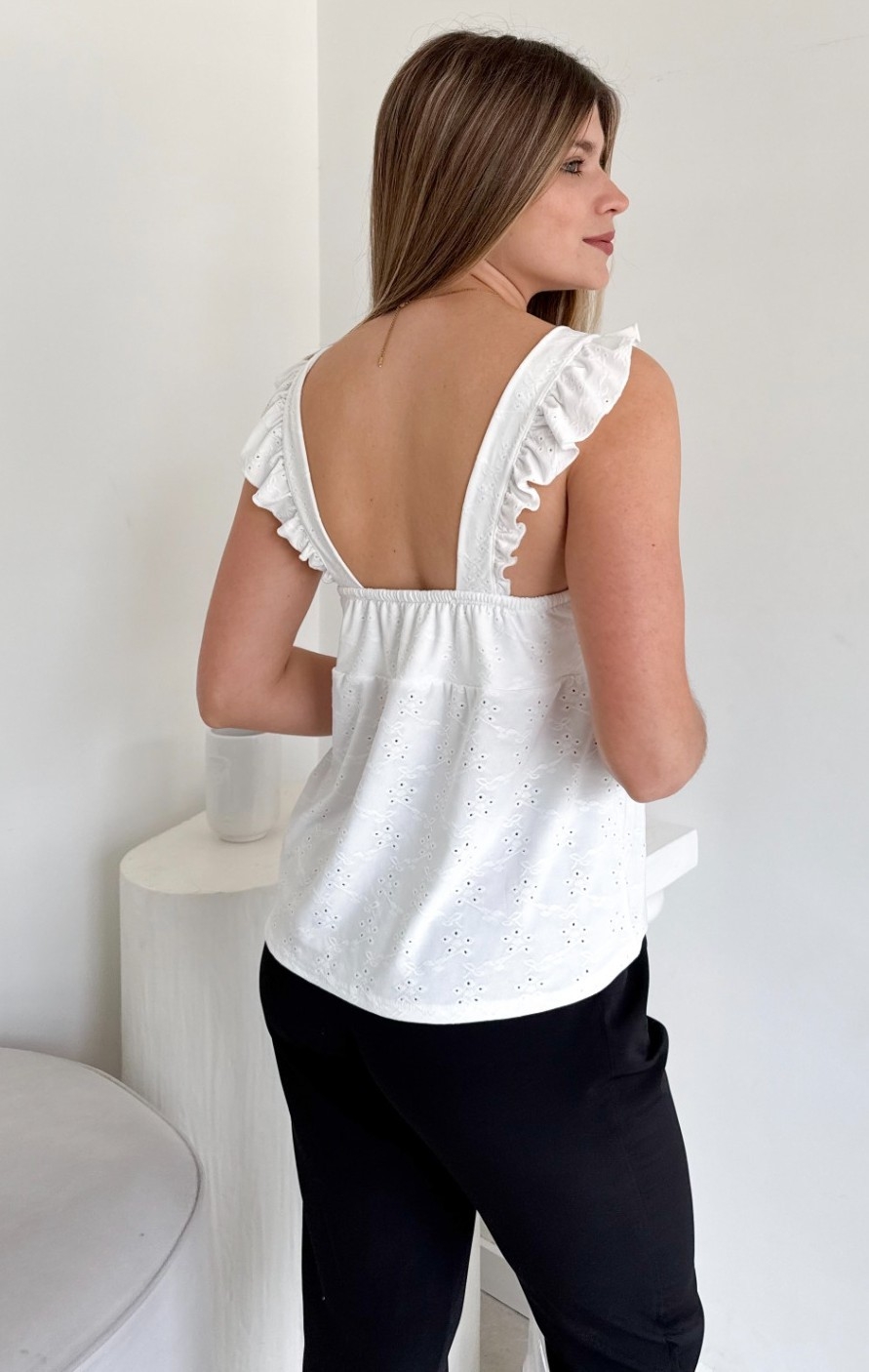 Musculosa Volado Broderie - Imagen 2
