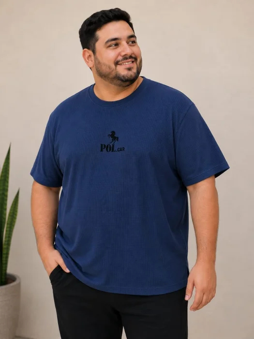 Remera de Wafle Hombre Estampada Talles Especiales