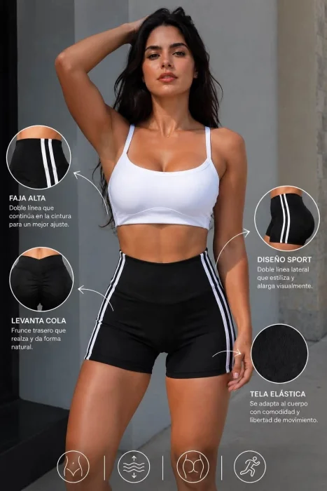 Short con 2 Lineas Excelente Calidad