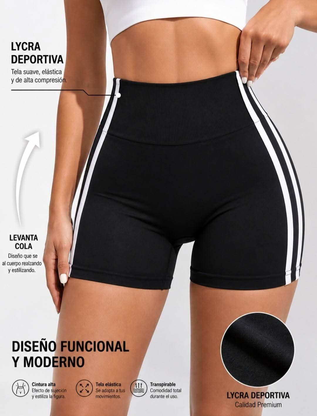 Short con 2 Lineas Excelente Calidad - Imagen 3