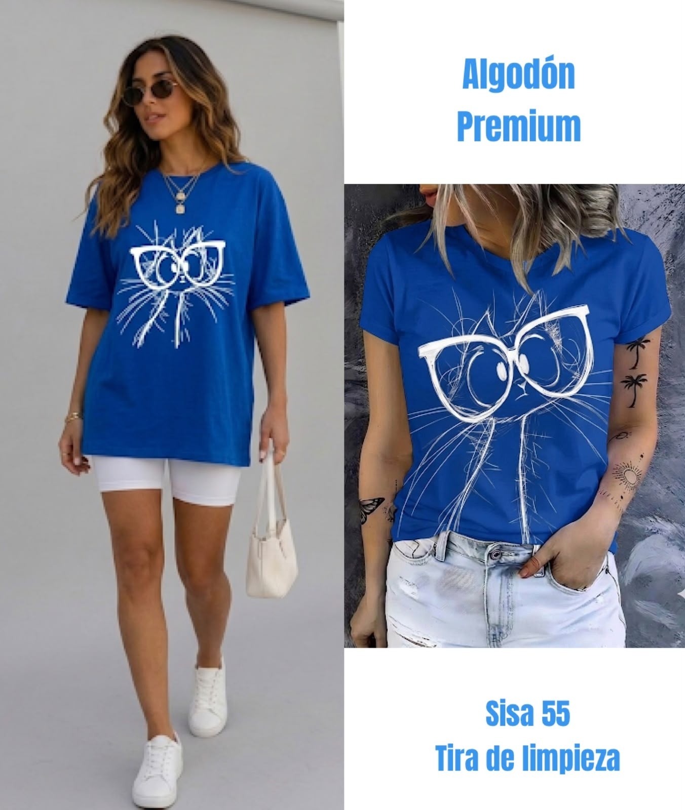 Remeron Gato con Lentes- Algodón Premium - Imagen 2