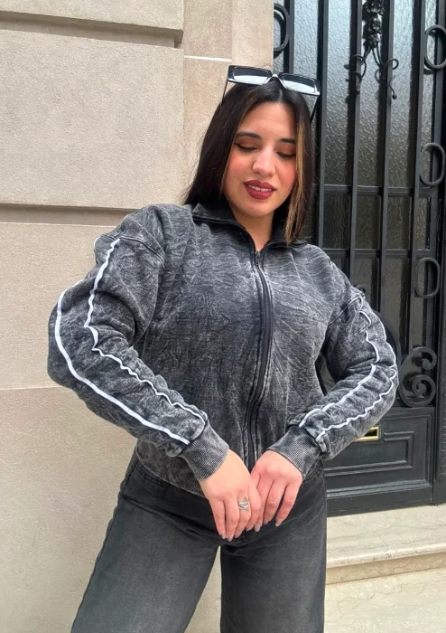 Campera de Frisa Peinada con Vivo