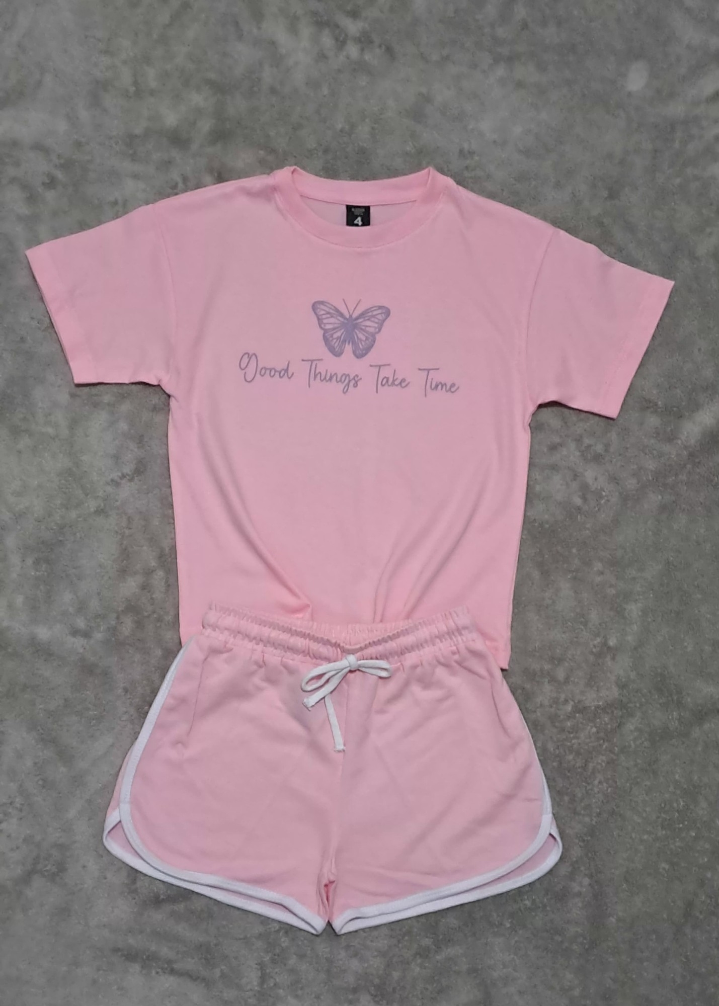 Conjuntos Nenas Short Vivo Rustico Remera Jersey ) Algodón Peinado - Imagen 3