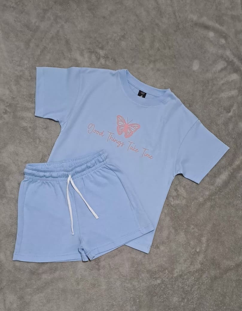 Conjuntos Nenas  Short Básico Rustico Remera Jersey  ( Algodón Peinado) - Imagen 2