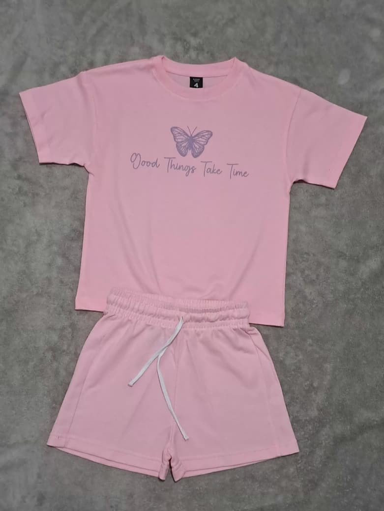 Conjuntos Nenas  Short Básico Rustico Remera Jersey  ( Algodón Peinado) - Imagen 3