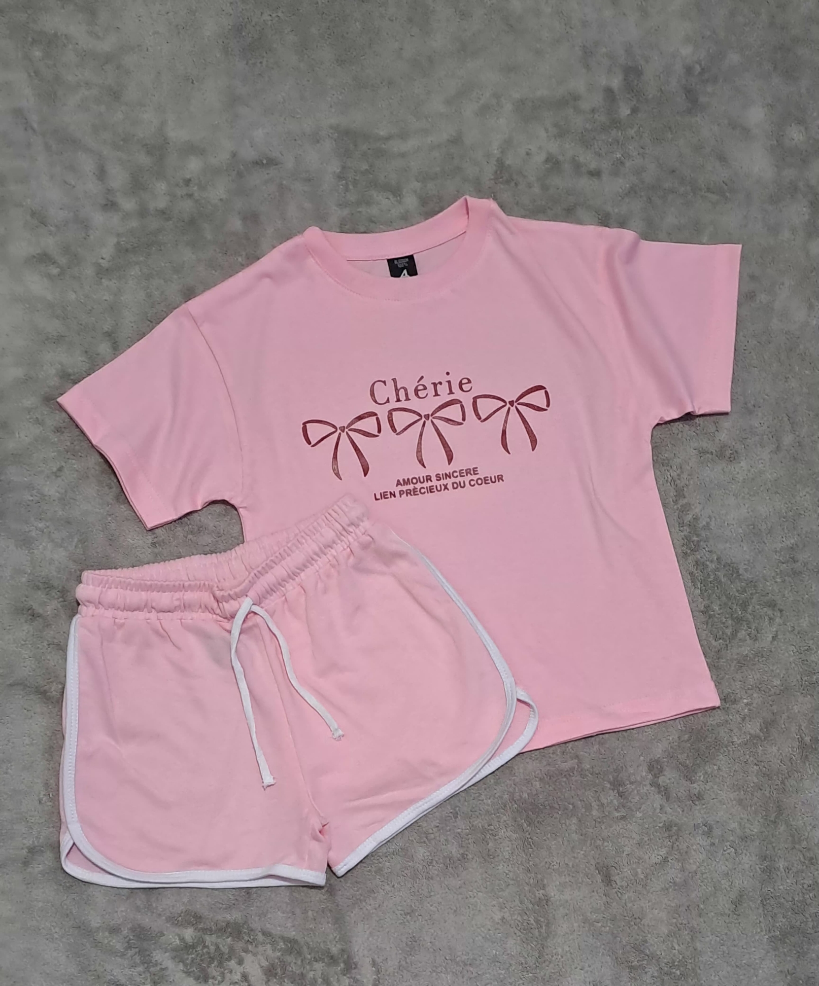 Conjuntos Nenas Short Vivo Rustico Remera Jersey ( Algodón Peinado) - Imagen 2