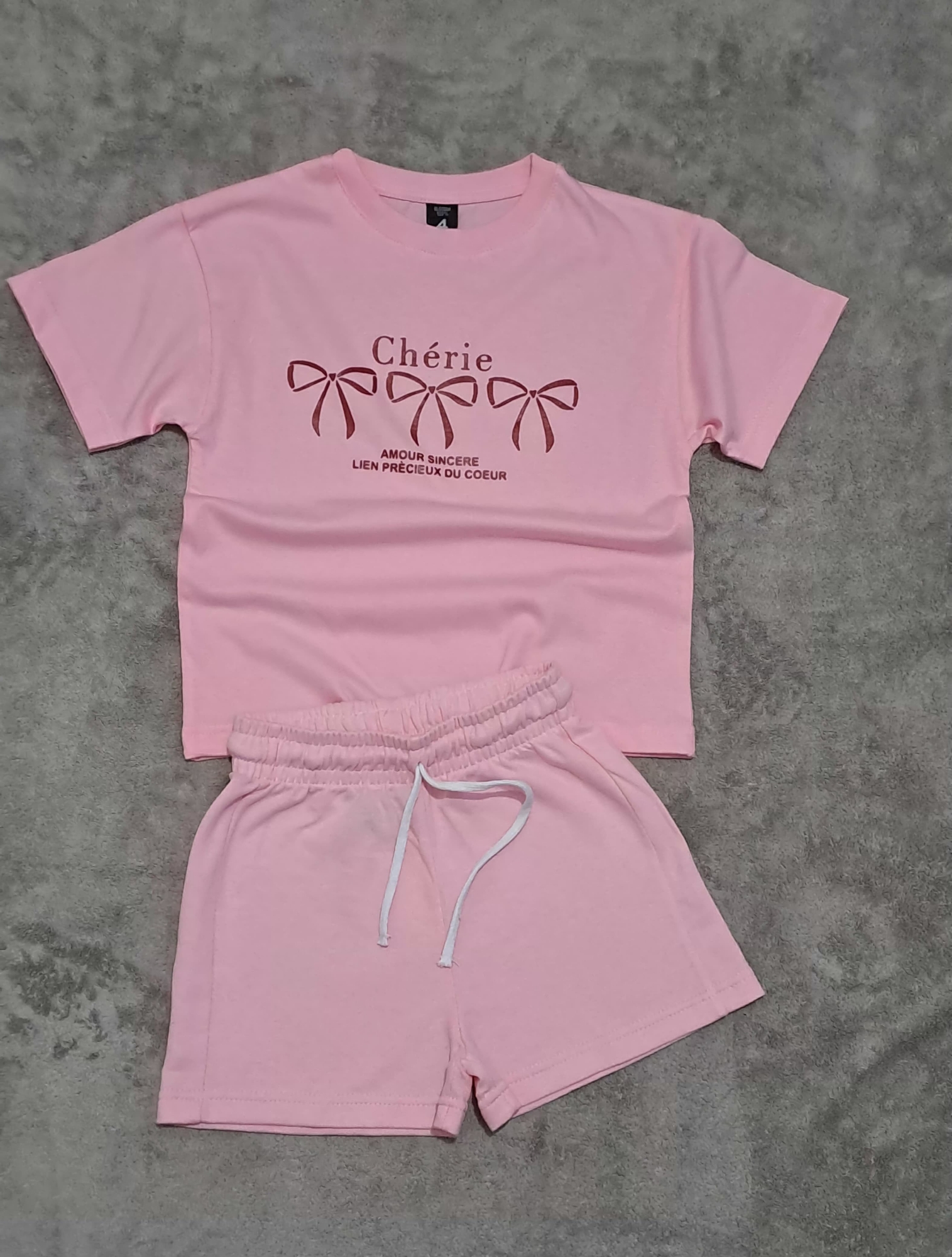 Conjuntos Nenas Short Basico Rustico Remera Jersey ( Algodón Peinado ) - Imagen 3