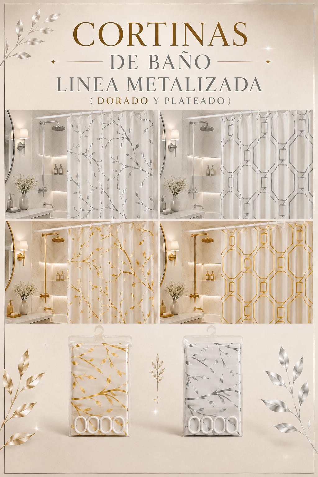 Cortinas de Baño Metalizado - Imagen 2